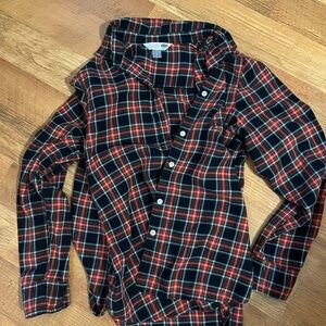 Old Navy Women's Plaid Button-Down Shirt - Red, Black, White